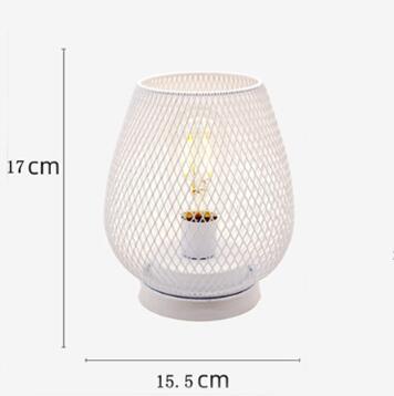 Lampe de Table rétro en fer, alimentée par batterie, veilleuse ajourée, cage à oiseaux, lampe de lecture de bureau, décoration de chambre à coucher, lampe de Table de chevet, décoration de maison