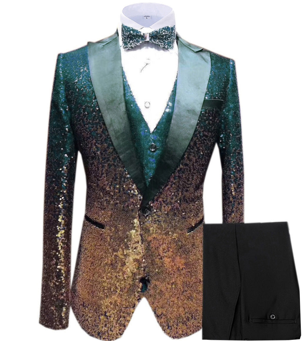 Ensemble trois pièces de costume à paillettes pour hommes