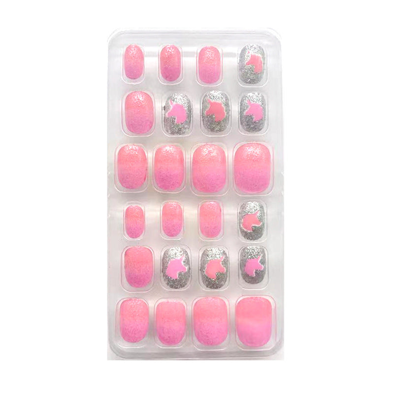 Autocollant de soin des ongles portable pour enfants, 24 pièces, dessin animé de poche