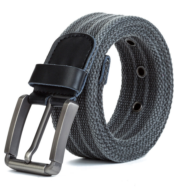 Men's Pin Buckle Polyester Woven Canvas Belt - Effortless Comfort