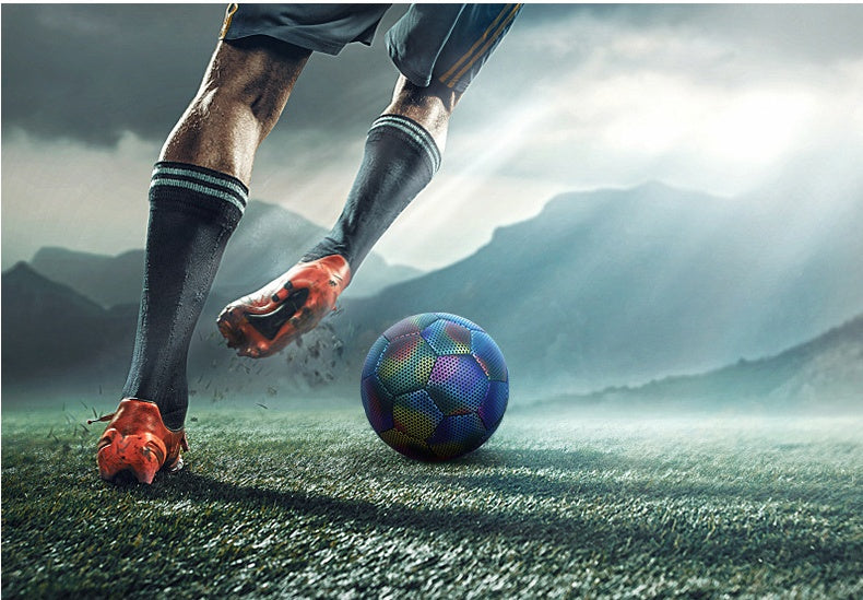 Maskinsydd fotboll reflekterande självlysande fotboll