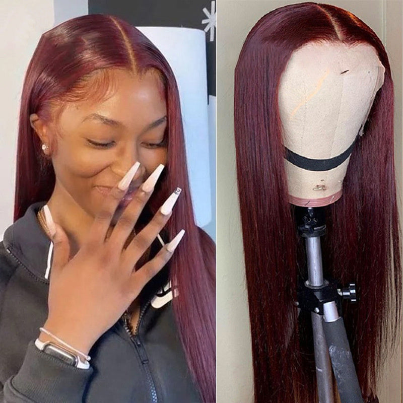 T-del Lace Frontal Peruker Äkta Frisyrer Huvudbonader