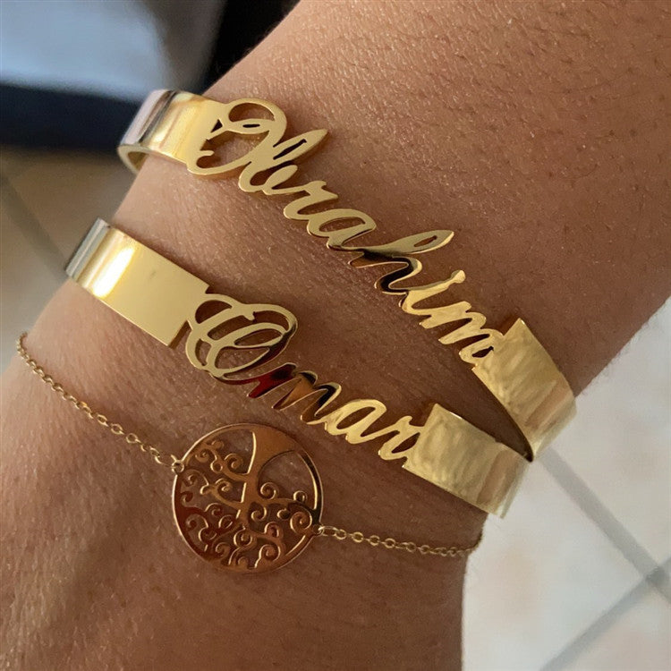 Electroplated English Alphabet Bracelet