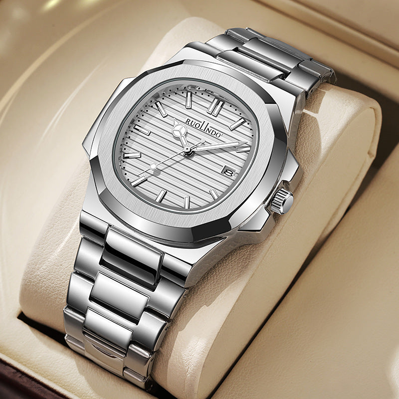 Double Calendar Advanced Stainless Steel Luminous Men's Watch