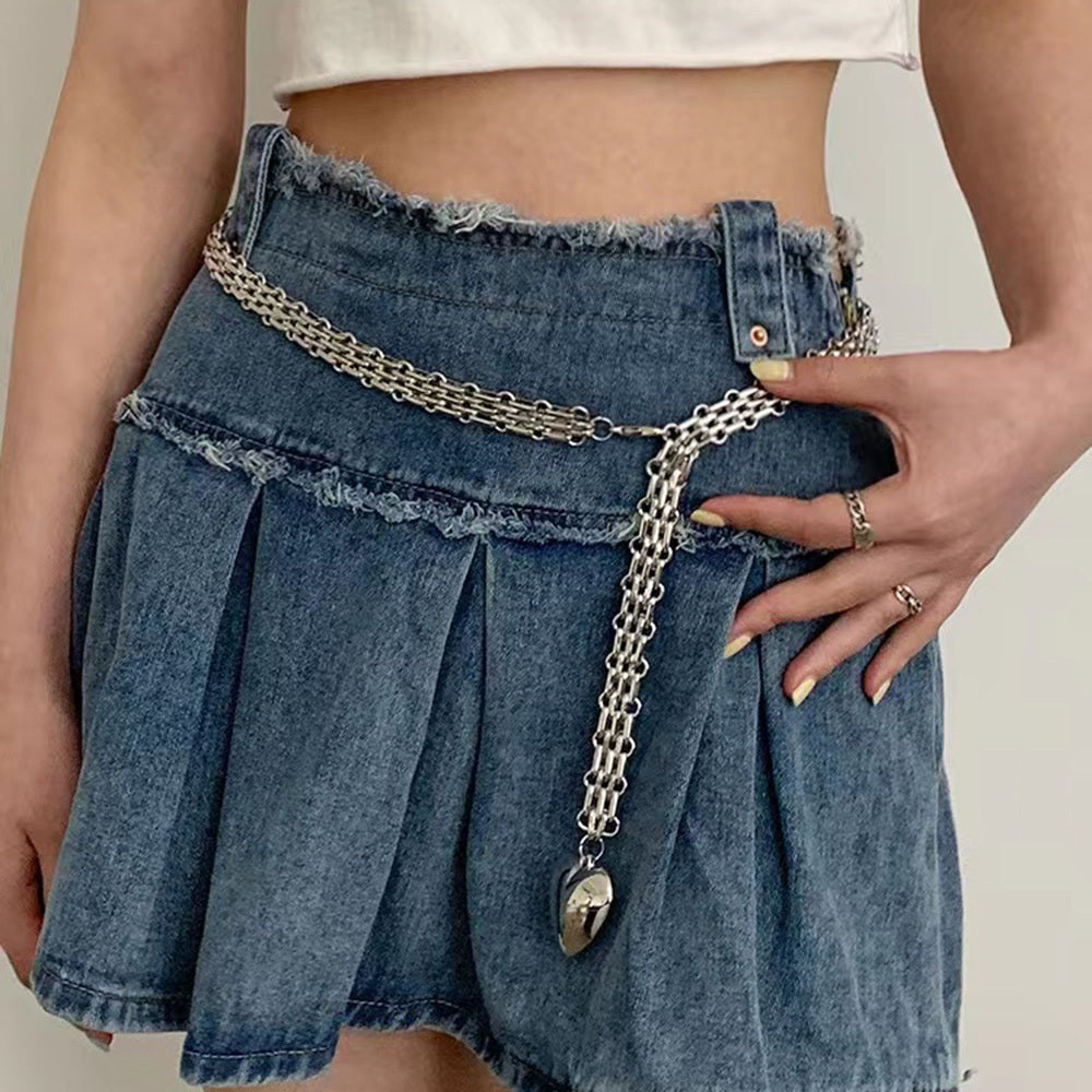 Män och kvinnor design mode kärlekskedja hänge midjekedja metall tillbehör söt kedja