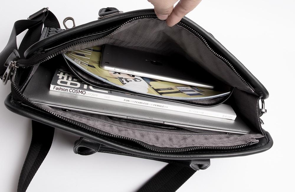 Sömmar Vävd Business Casual Portfölj Herr axel Crossbody datorväska