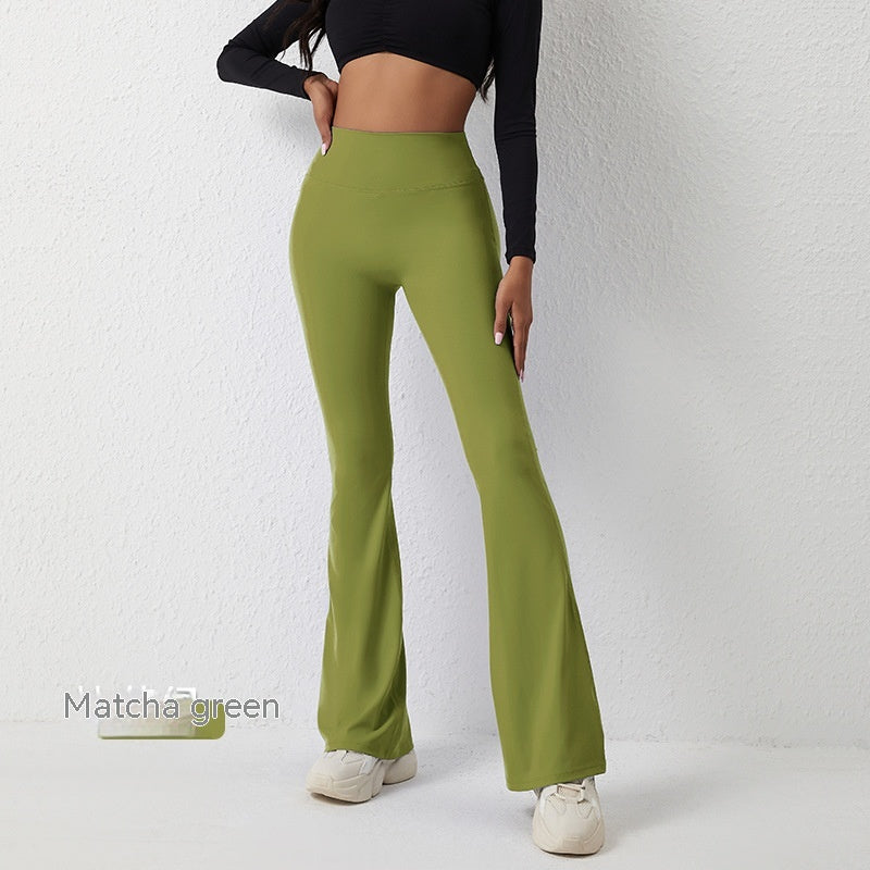 Bell-bottom byxor Dam Yoga High Waist Byxor Leggings Wide Leg Fitness Byxor