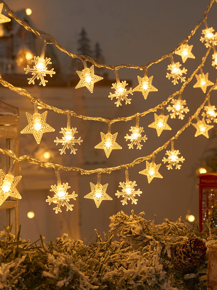 Guirlandes en forme de flocon de neige pour décoration de Noël pour ourlet de vin à l'intérieur
