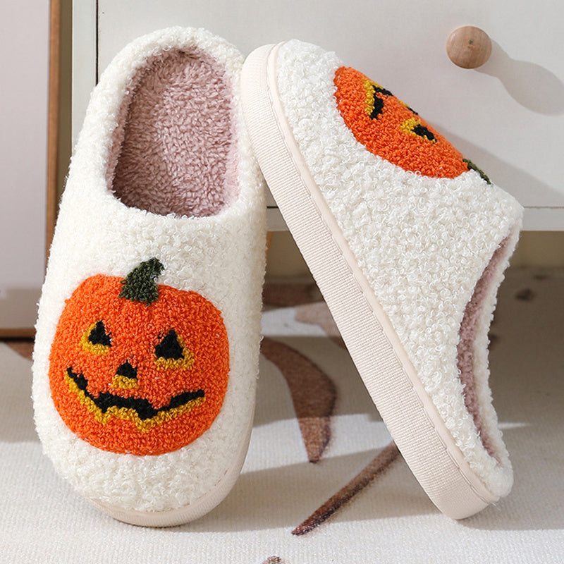 Halloween Pumpkin Slippers - Cartoon Winter Shoes - Spooky Collection