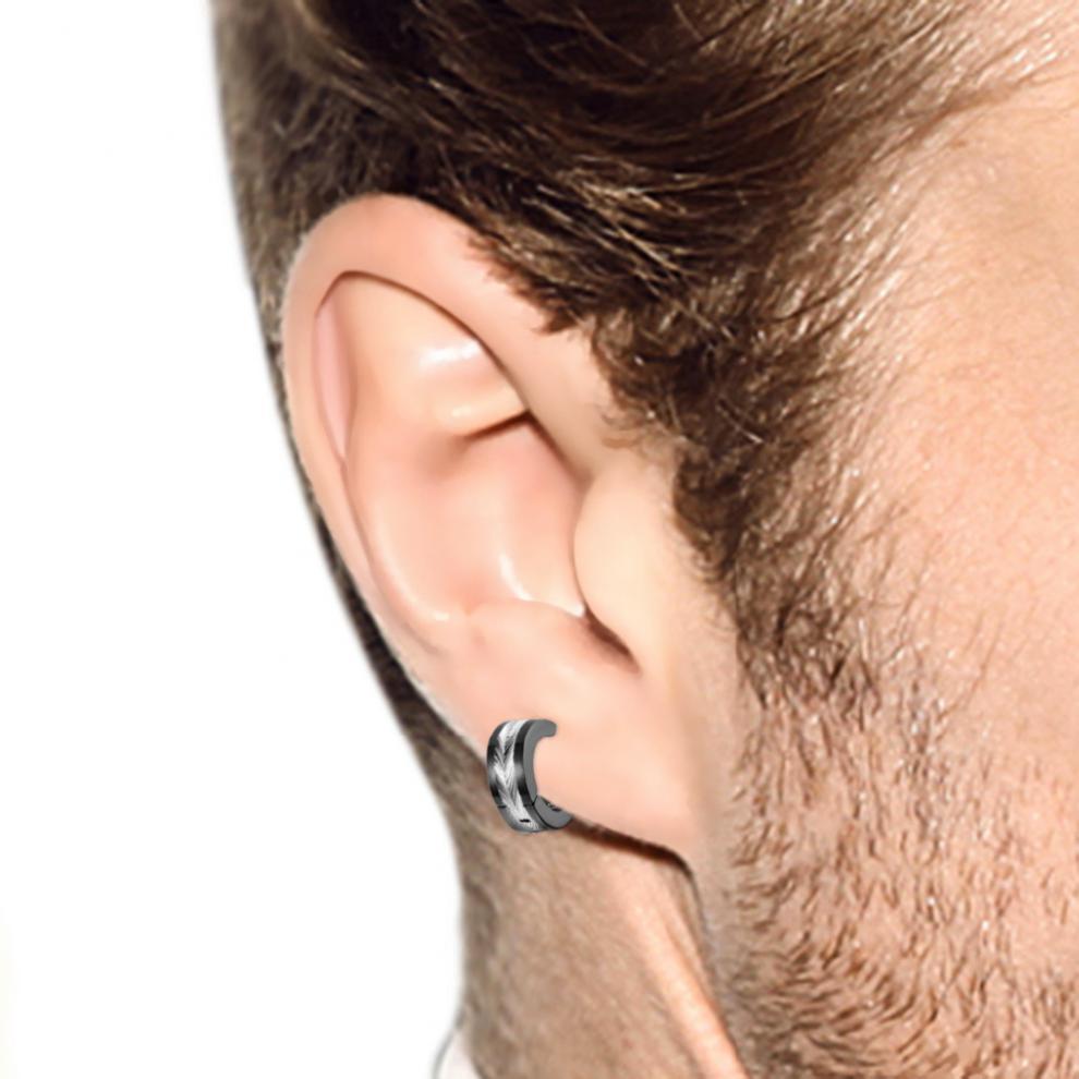 Boucle d'oreille en acier inoxydable et titane pour hommes, Clip d'oreille, couleur électrique, salle de mode européenne et américaine