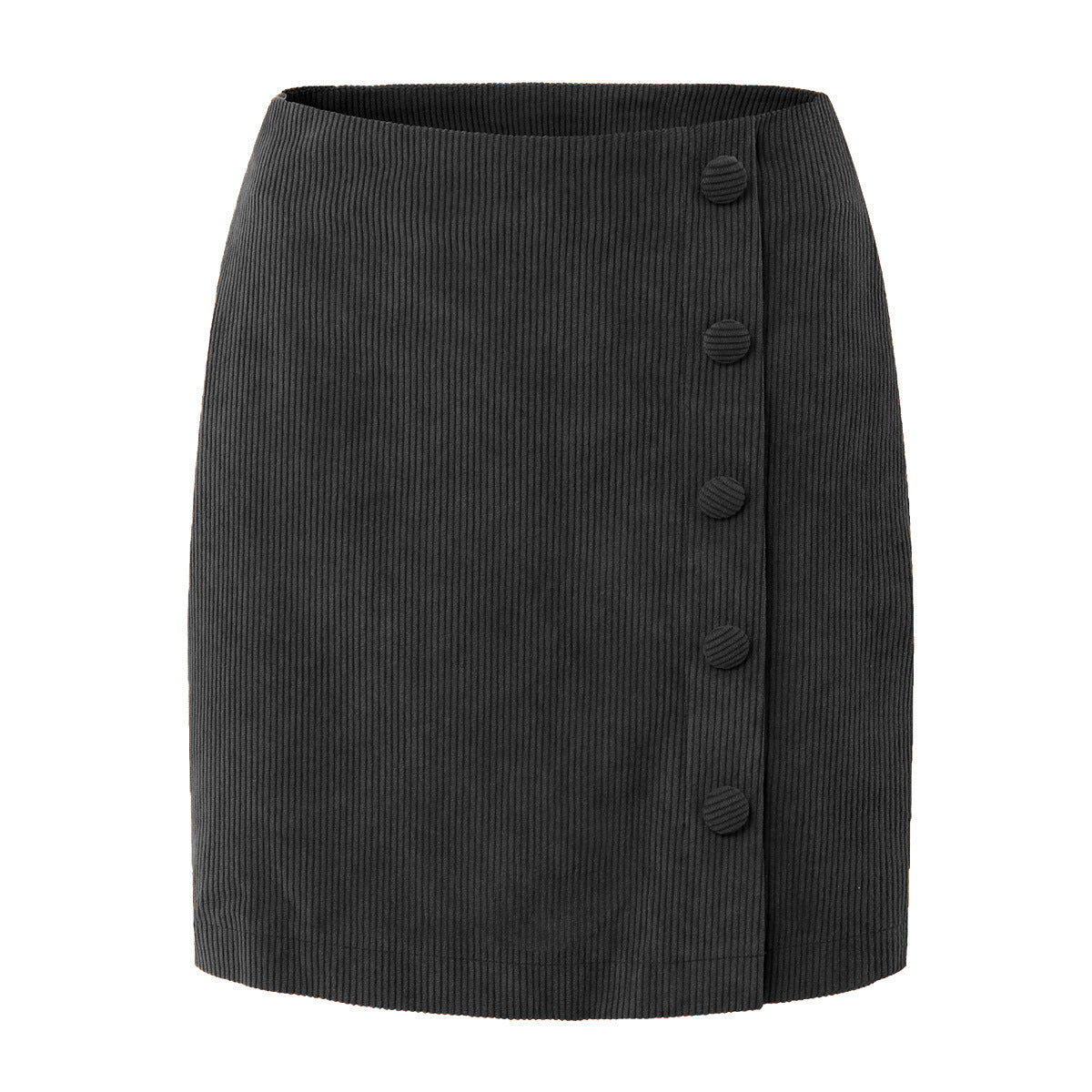 Professional Women's Corduroy High Waist Slim Hip Skirt - Polyester A-Line (3 Colors, S-XL, Fresh Sweet)