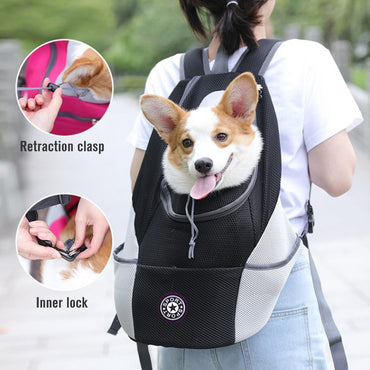 Pet Dog Carrier Carrier For Dogs Ryggsäck Ut Dubbel axel Bärbar Travel Outdoor Carrier Bag Mesh