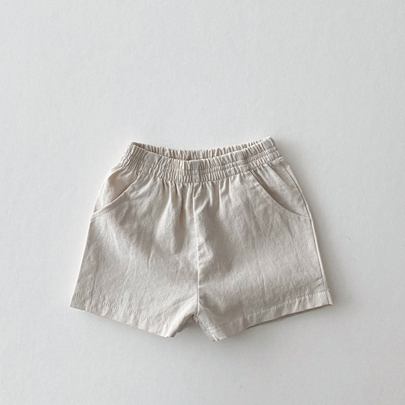 Ins Baby Lösa Tunna Bomulls- Och Linneshorts Barnslig Stil