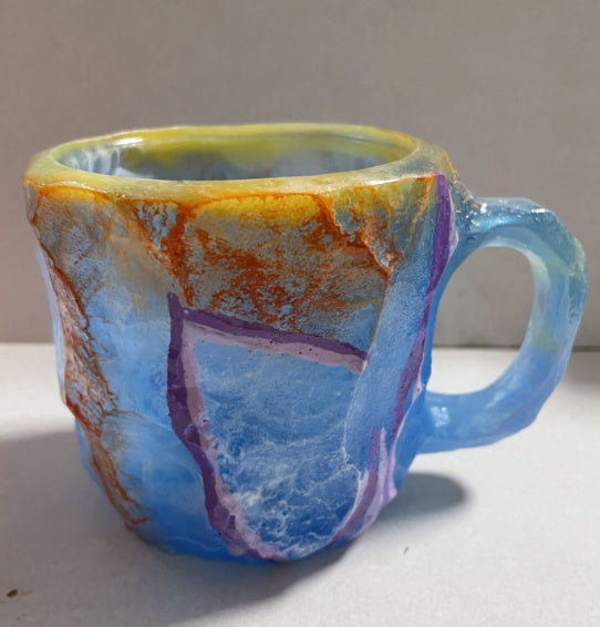 400ml kaffemuggar i hartskristall med handtag, elegant falsk mineralkristallkopp för arbetsplats, heminredning, julklapp, köksredskap