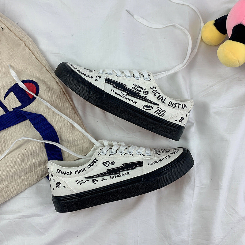 Women's Japanese Style Spring Canvas Shoes - Little White