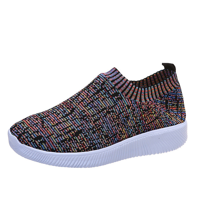 Stripe Knit Sock Sneakers - Unisex Athletic Flats - Versatile Collection