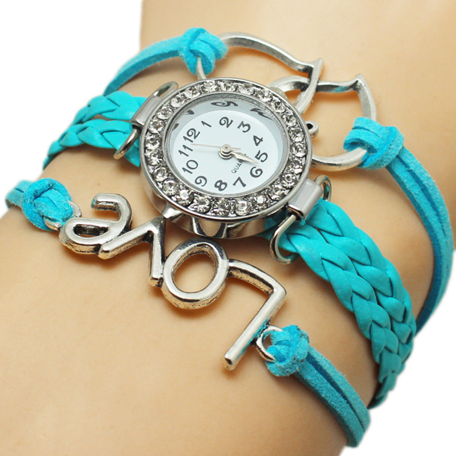 Alloy Love Double Heart-Shaped Love Woven Multi-Layer Watch - Stylish Functional Exquisite Unique Elegant Durable Statement