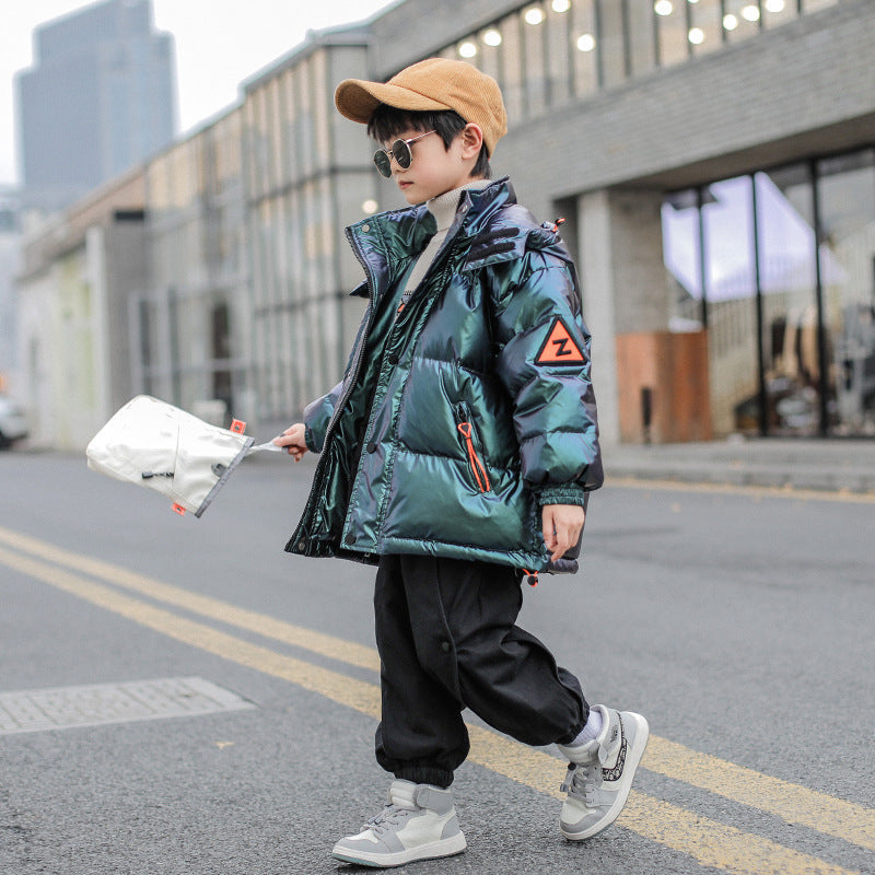 Veste d'hiver épaisse en duvet de canard blanc pour enfants, Style occidental, grands enfants
