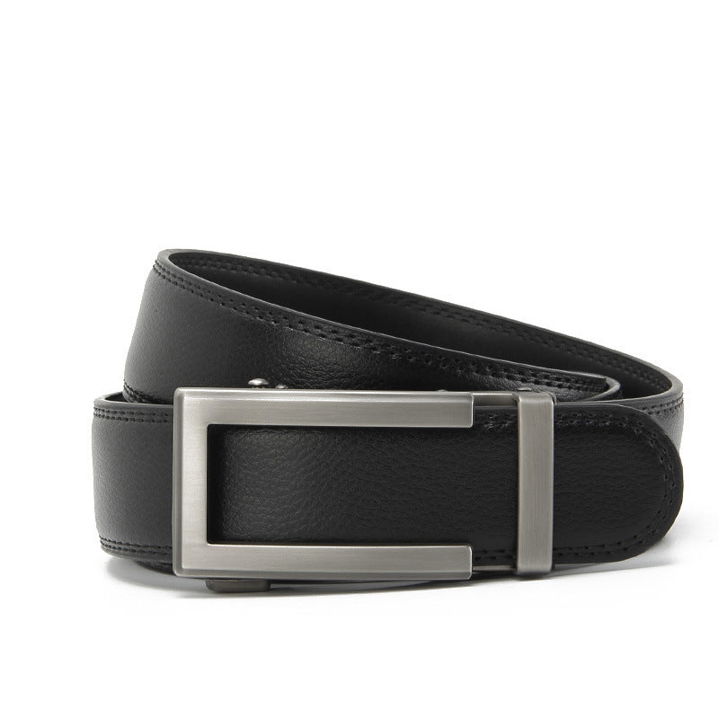 Men's Two-Layer Cowhide Leather Automatic Buckle Business Casual Belt - Superior Construction
