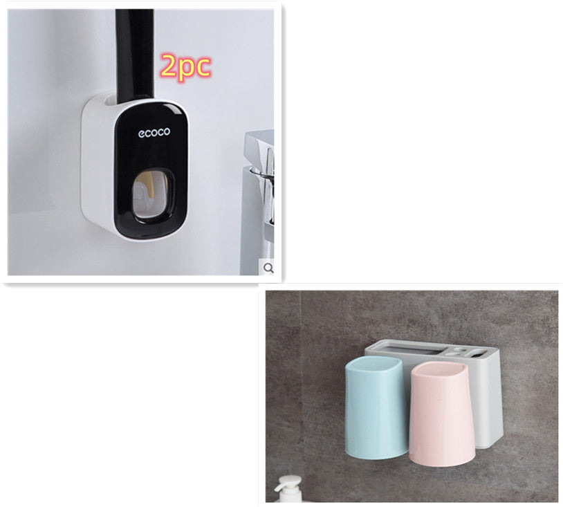 Porte-dentifrice automatique mural, ensemble d'accessoires de salle de bains, distributeur