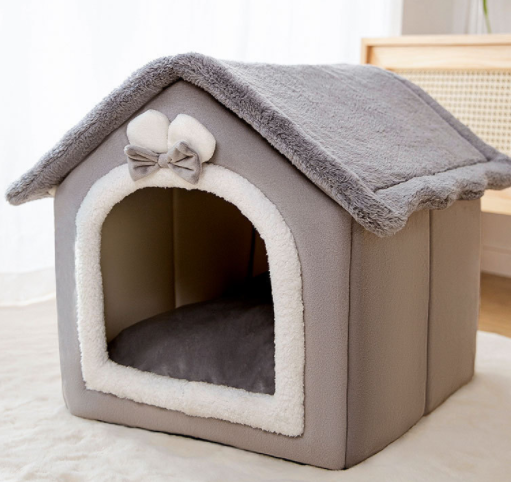 Hopfällbart hundhus Husdjur Kattsäng Vinter Hundvilla Sleep Kennel Avtagbart bo Varmsluten grottsoffa Husdjurstillbehör