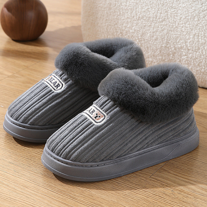 Unisex Winter Plush House Slippers - Indoor/Outdoor