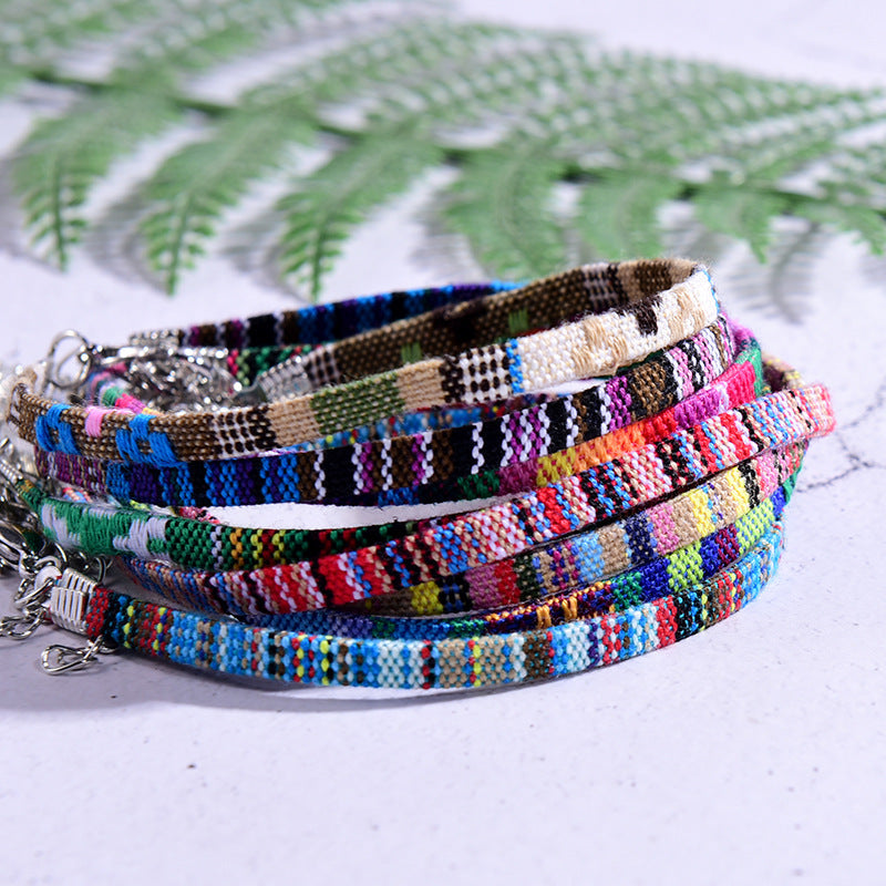 Chaîne de couleur bohème, Bracelet de cheville, bijoux faits à la main