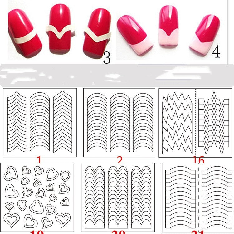 French Manicure Smile Stickers - White
