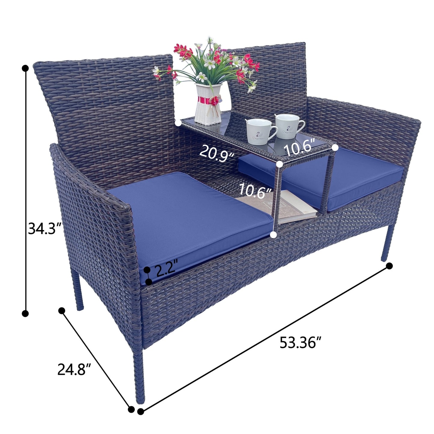 Wicker Patio Conversation Furniture Set - Perfect for Summer Homes