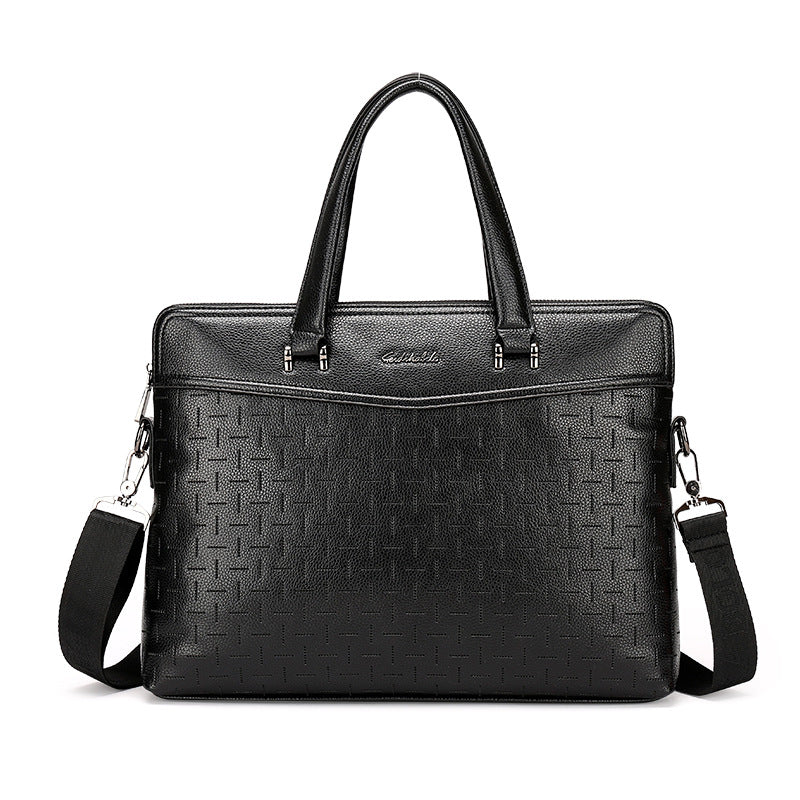 Sac de messager d'épaule d'ordinateur de document portatif d'affaires en cuir pour hommes