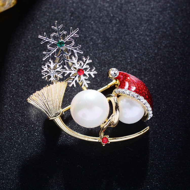 Christmas Snowman Brooch - Stylish and Festive Accessory