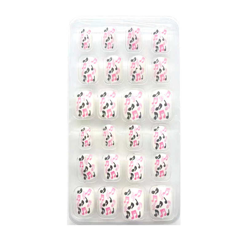 Autocollant de soin des ongles portable pour enfants, 24 pièces, dessin animé de poche