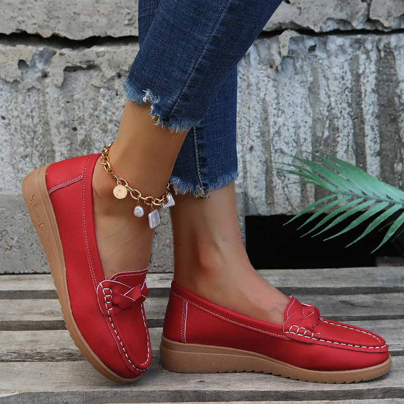 Dam Flats Shoes Weave Design Mjuka vårsommarskor