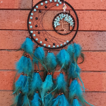 Support mural attrape-rêves en plumes d'arbre de vie, décoration d'intérieur