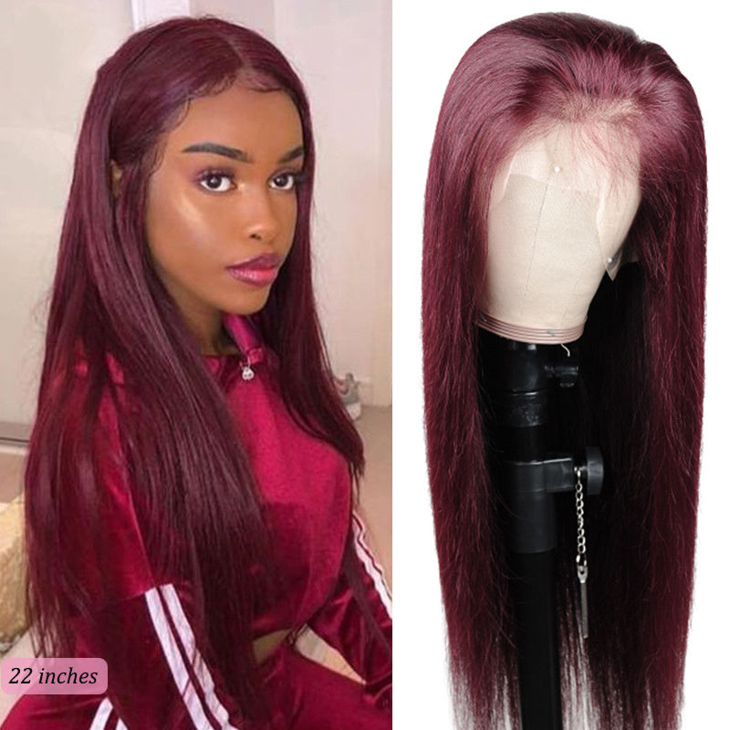 T-del Lace Frontal Peruker Äkta Frisyrer Huvudbonader