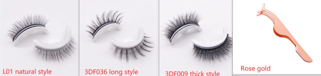 Återanvändbara 3D Mink Lashes naturliga falska ögonfransar Självhäftande falska limmar fria lass Makeup ögonfrans Extens Silk ögonfransar