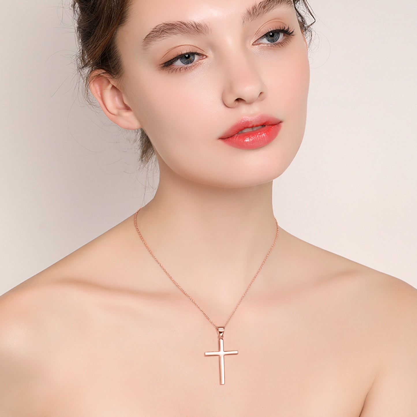 Halsband med korshänge i sterlingsilver, smycken, gåvor för kvinnor och män