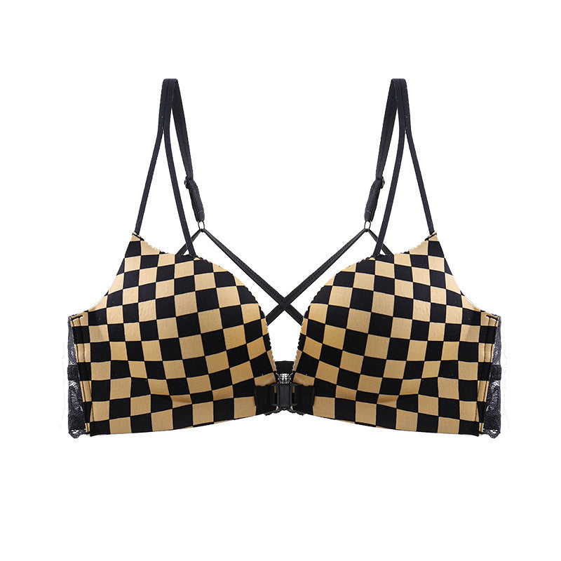 Front Button Underwear Women Without Steel Ring Gathering Bra