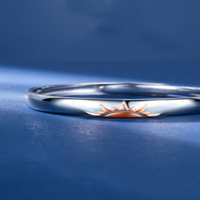 Sun Moon Sterling Silver Par Ringar för kvinnor och män