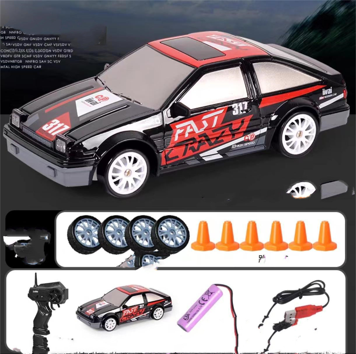 2.4G Drift Rc Bil 4WD RC Drift Billeksak Fjärrkontroll GTR Modell AE86 Fordon Bil RC Racing Billeksak För Barn Julklappar