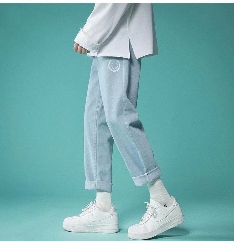 Casual byxor ljusa jeans för män
