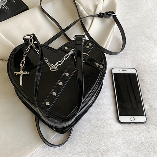Sacs à chaîne en forme de cœur, sac à bandoulière d'amour de grande capacité pour femmes, saint-valentin