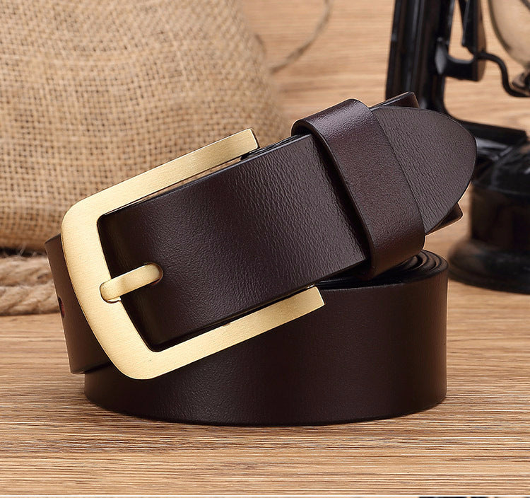 Men's Casual Retro Brass Pin Buckle Belt - Vintage Elegance
