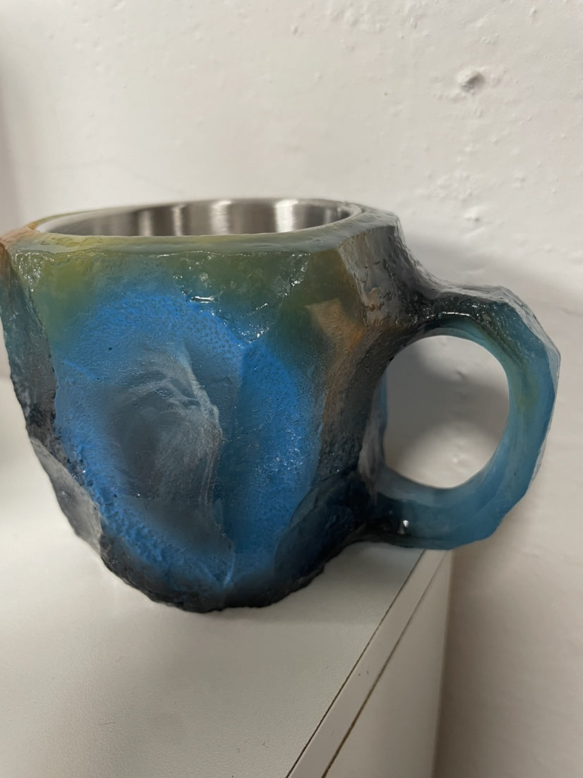 400ml kaffemuggar i hartskristall med handtag, elegant falsk mineralkristallkopp för arbetsplats, heminredning, julklapp, köksredskap
