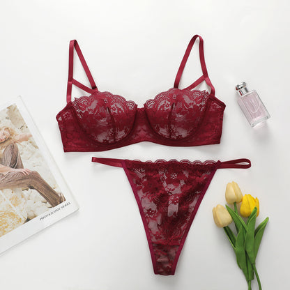 Sexy Lace, Breathable, Ultra-thin Women's Lingerie Lingerie Set