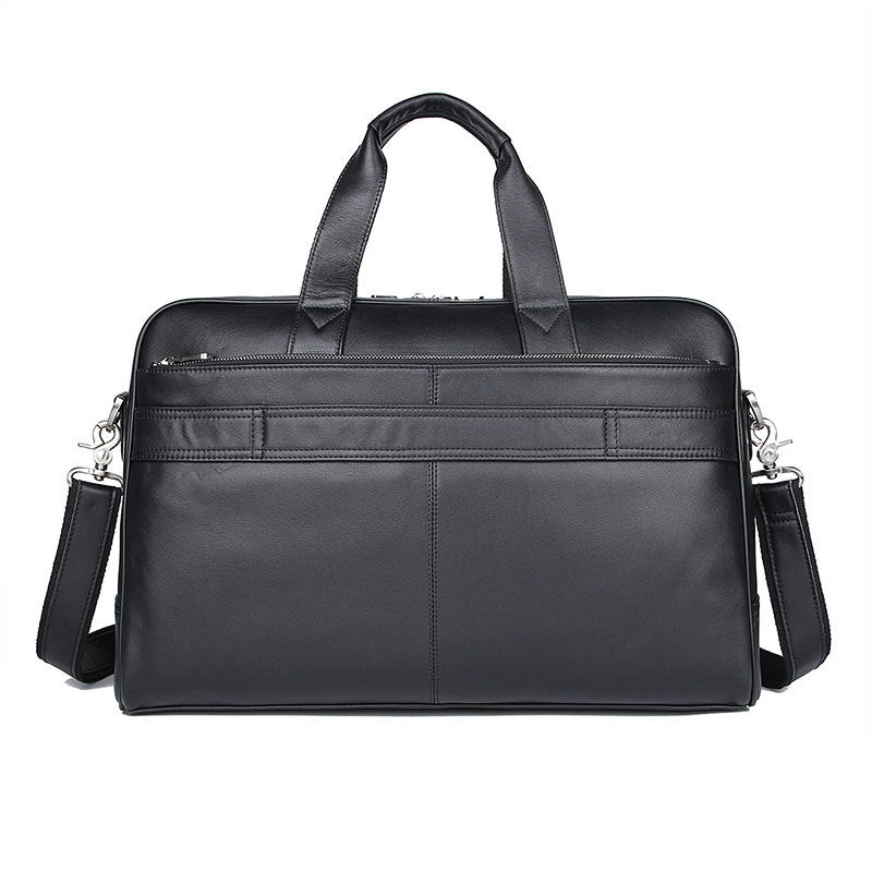 New Leather Business Briefcase First Layer Cowhide Men's Bag Nappa Leather 17 Inch Laptop Bag