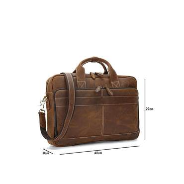 Sac à bandoulière en cuir de cheval pour hommes, porte-documents en cuir pour ordinateur Portable