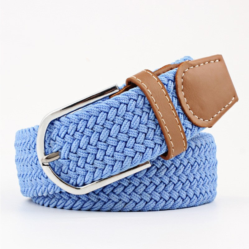 Women's Canvas Student Casual Stretch Braided Needle Buckle Belt - Youthful Confidence