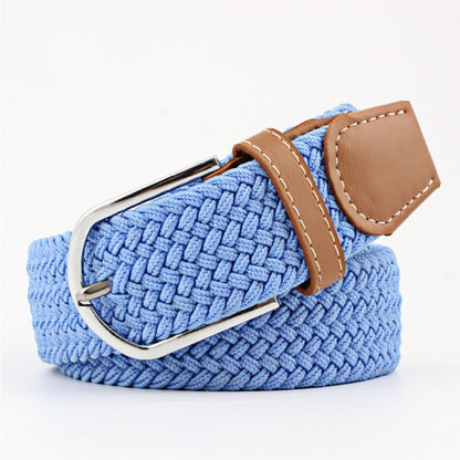 Women's Canvas Student Casual Stretch Braided Needle Buckle Belt - Youthful Confidence