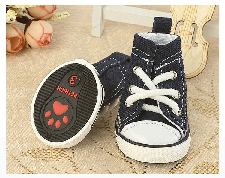 Pet Shoes Denim Canvas Breathable And Comfortable